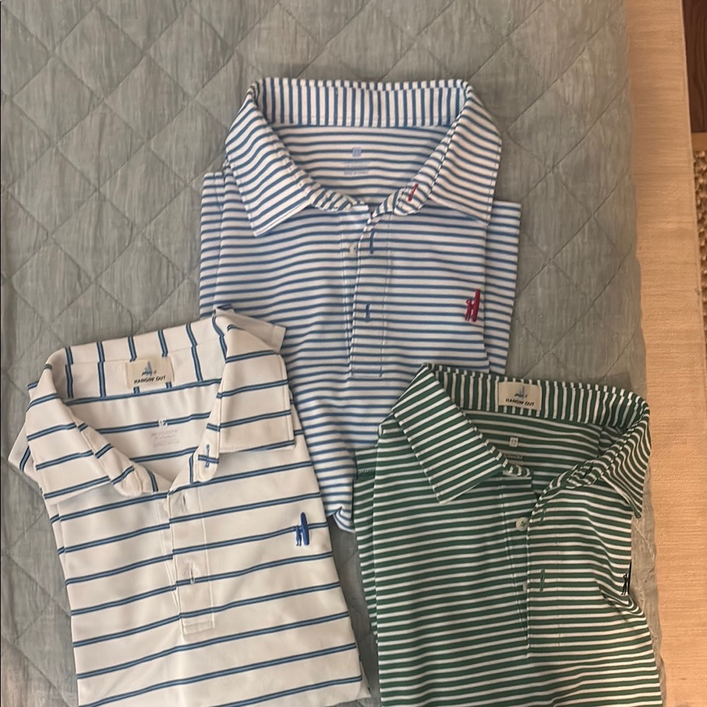 3 johnnie-O  Striped Polos size 12